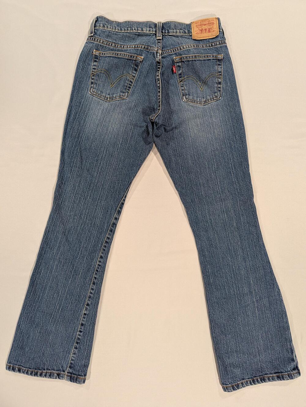 Levi's 515 Jeans Womens 4/27 Blue Med Wash Mid Rise Bootcut Stretch Denim